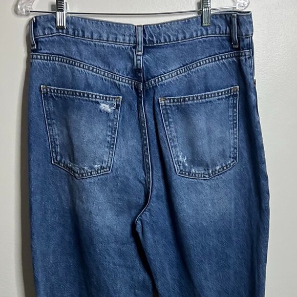 Zara Jeans Womens The 90s Full Length Vtg Style Distressed Raw Hem Denim Size 10 - Picture 5 of 9